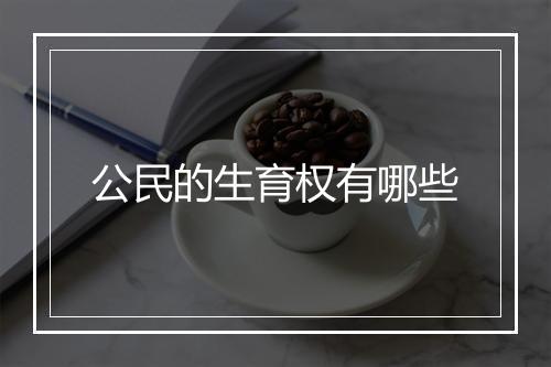 公民的生育权有哪些