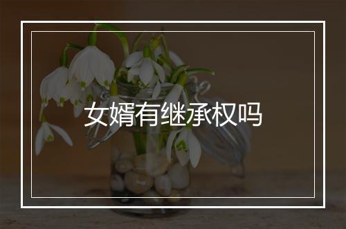 女婿有继承权吗