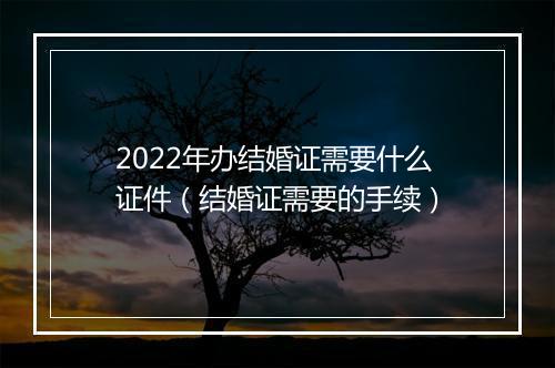 2022年办结婚证需要什么证件（结婚证需要的手续）