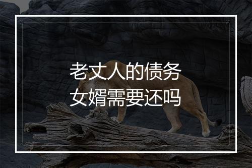老丈人的债务女婿需要还吗