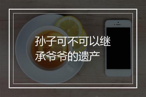 孙子可不可以继承爷爷的遗产