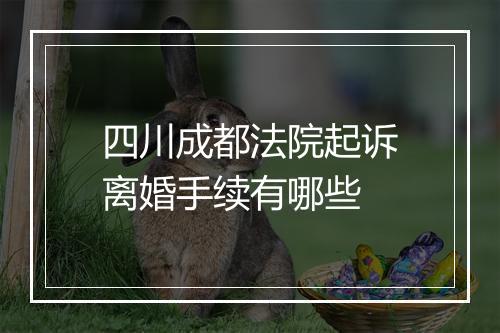 四川成都法院起诉离婚手续有哪些