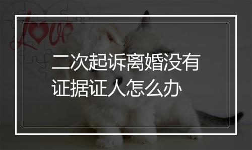 二次起诉离婚没有证据证人怎么办