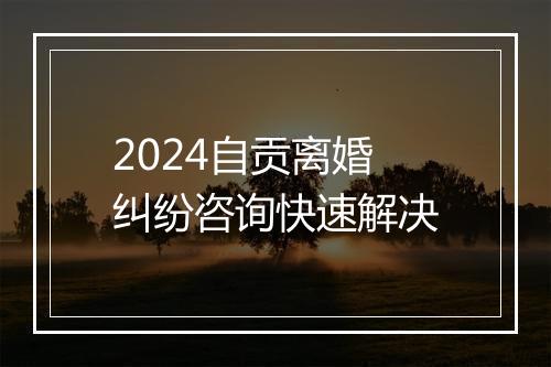 2024自贡离婚纠纷咨询快速解决