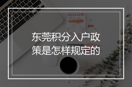 东莞积分入户政策是怎样规定的