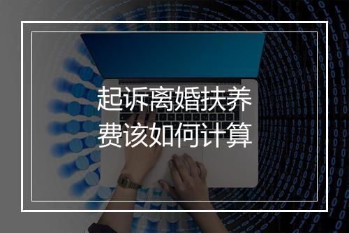 起诉离婚扶养费该如何计算