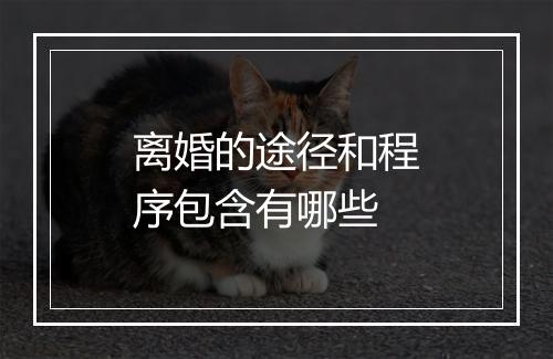 离婚的途径和程序包含有哪些