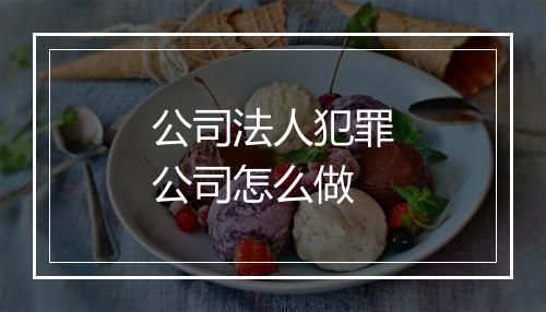 公司法人犯罪公司怎么做