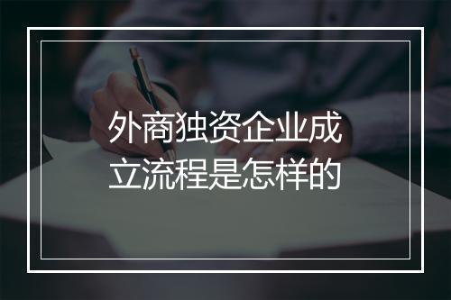 外商独资企业成立流程是怎样的