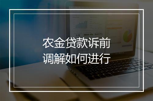 农金贷款诉前调解如何进行