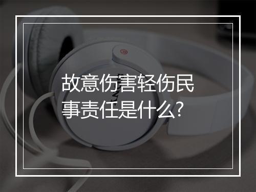 故意伤害轻伤民事责任是什么?