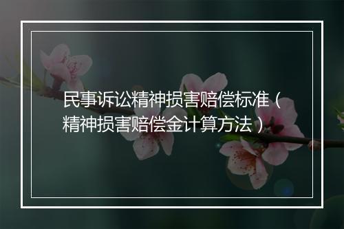 民事诉讼精神损害赔偿标准（精神损害赔偿金计算方法）
