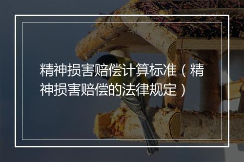 精神损害赔偿计算标准（精神损害赔偿的法律规定）