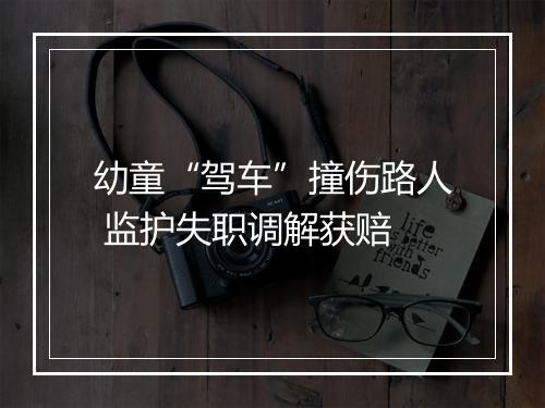 幼童“驾车”撞伤路人 监护失职调解获赔