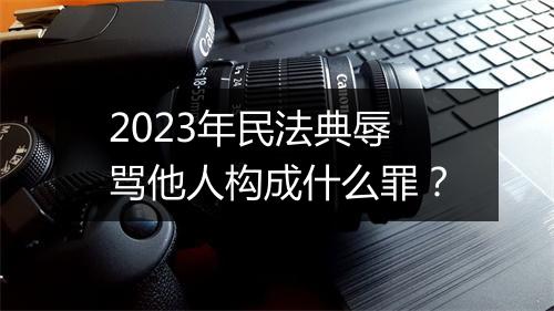 2023年民法典辱骂他人构成什么罪？