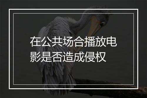 在公共场合播放电影是否造成侵权