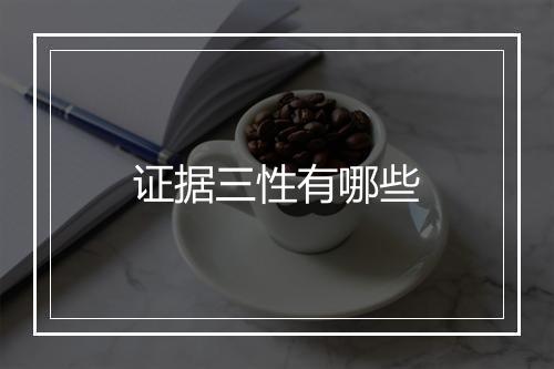 证据三性有哪些