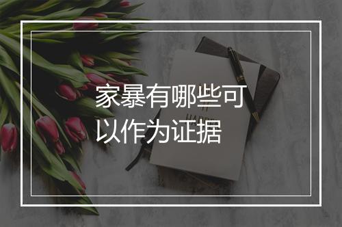 家暴有哪些可以作为证据