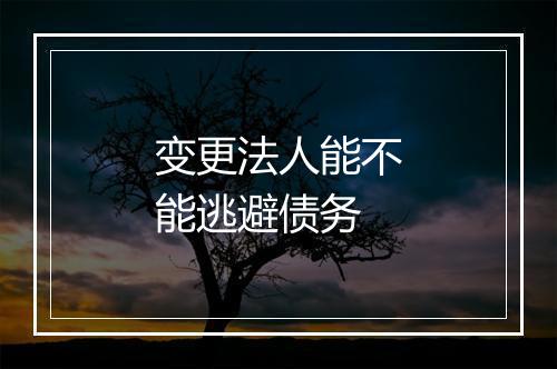 变更法人能不能逃避债务
