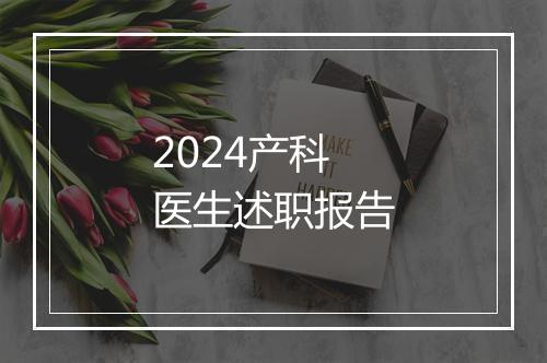 2024产科医生述职报告