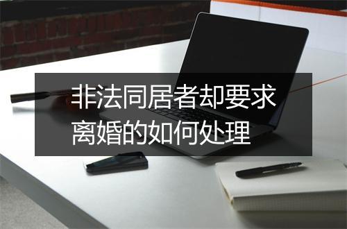 非法同居者却要求离婚的如何处理