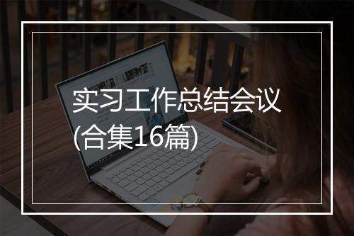 实习工作总结会议(合集16篇)