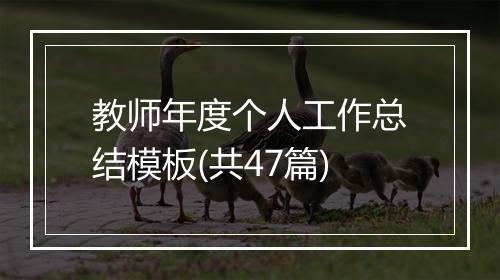 教师年度个人工作总结模板(共47篇)