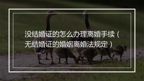 没结婚证的怎么办理离婚手续（无结婚证的婚姻离婚法规定）