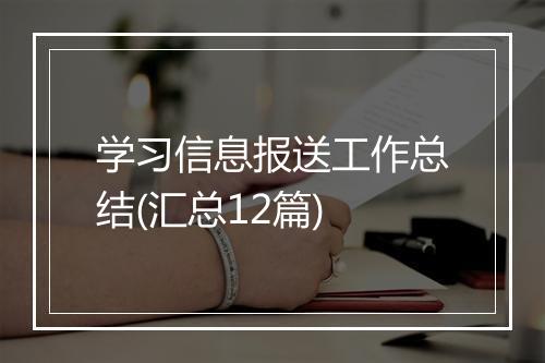 学习信息报送工作总结(汇总12篇)