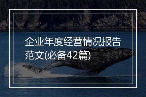 企业年度经营情况报告范文(必备42篇)