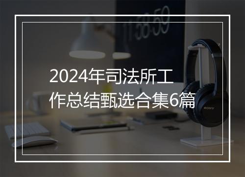 2024年司法所工作总结甄选合集6篇