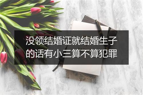 没领结婚证就结婚生子的话有小三算不算犯罪