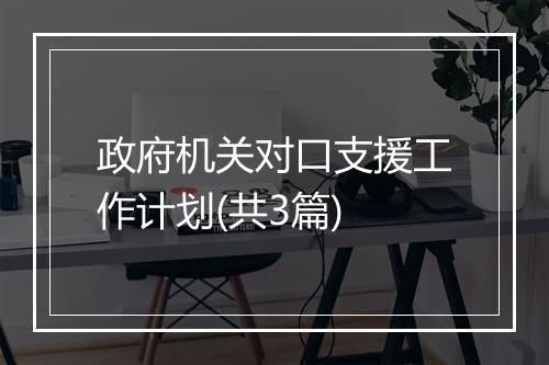 政府机关对口支援工作计划(共3篇)