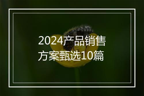 2024产品销售方案甄选10篇