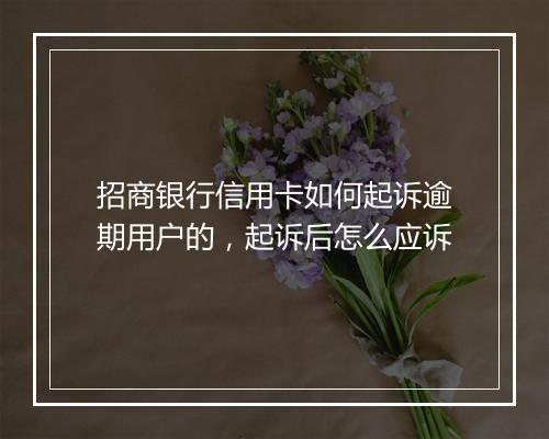 招商银行信用卡如何起诉逾期用户的，起诉后怎么应诉