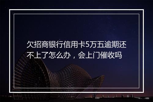 欠招商银行信用卡5万五逾期还不上了怎么办，会上门催收吗