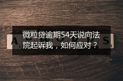 微粒贷逾期54天说向法院起诉我，如何应对？