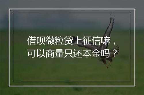 借呗微粒贷上征信嘛，可以商量只还本金吗？