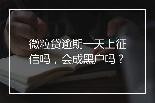 微粒贷逾期一天上征信吗，会成黑户吗？
