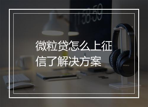 微粒贷怎么上征信了解决方案