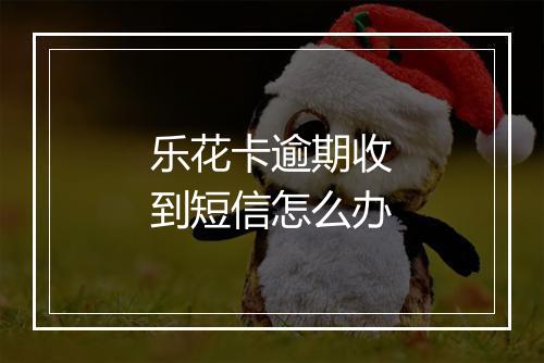 乐花卡逾期收到短信怎么办