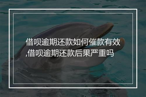 借呗逾期还款如何催款有效,借呗逾期还款后果严重吗