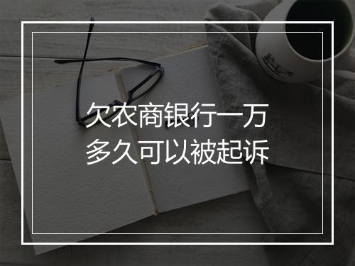 欠农商银行一万多久可以被起诉
