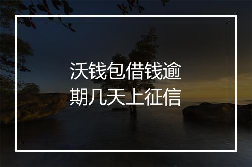 沃钱包借钱逾期几天上征信