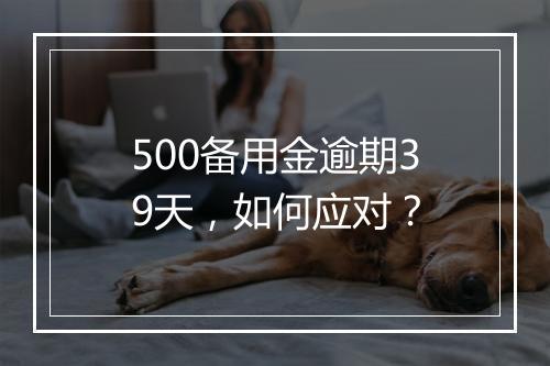 500备用金逾期39天，如何应对？