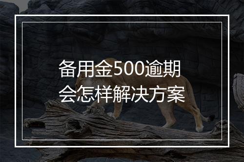 备用金500逾期会怎样解决方案