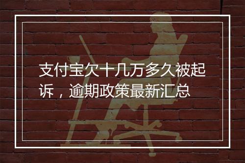 支付宝欠十几万多久被起诉，逾期政策最新汇总