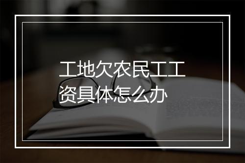 工地欠农民工工资具体怎么办