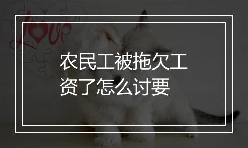 农民工被拖欠工资了怎么讨要