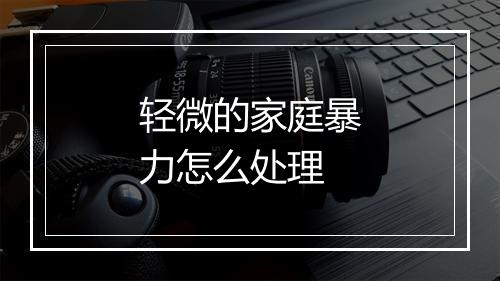 轻微的家庭暴力怎么处理